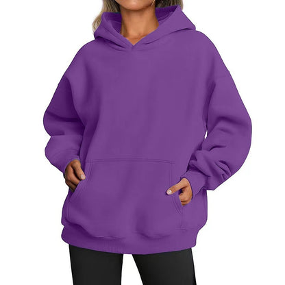 Moletom Feminino com Capuz de Manga Longa e Bolso